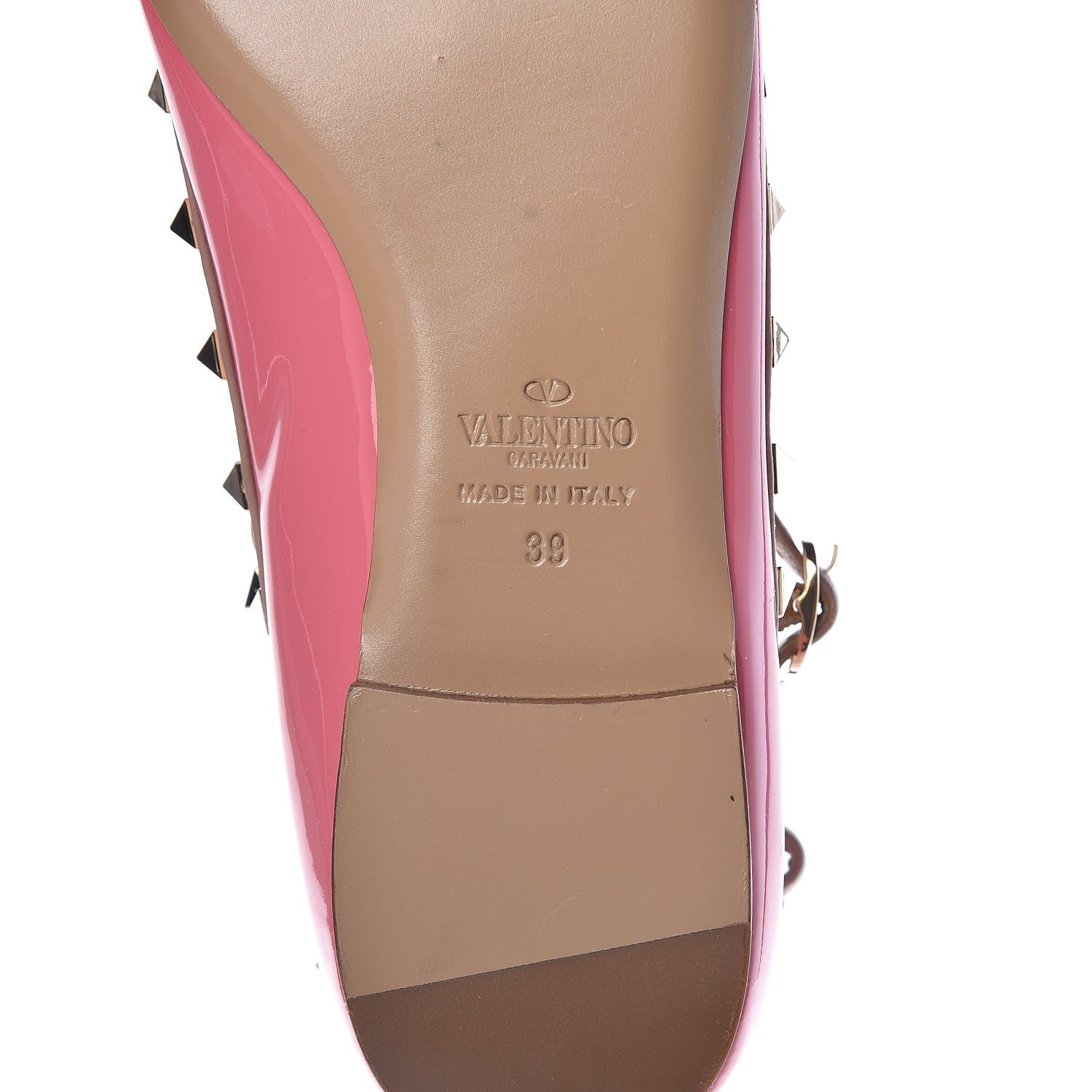 Valentino Garavani Patent Rockstud Cage Ballerina Flats 39 Ninphea Poudre 7 of 9