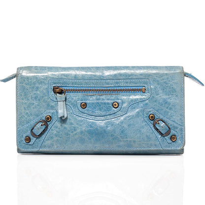 Balenciaga Agneau Money Wallet Bleu 1 of 7