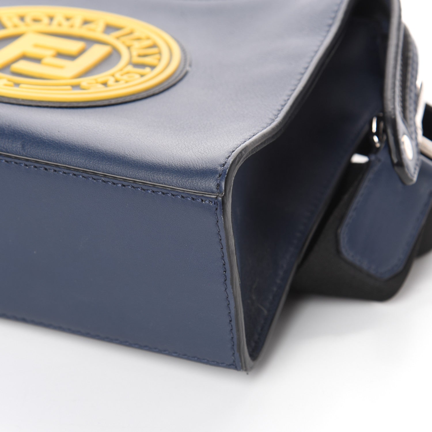 Fendi Vitello Grace Century Stamp Patch Mini Lui Bag Blue Scuro Sunflower 9 of 9