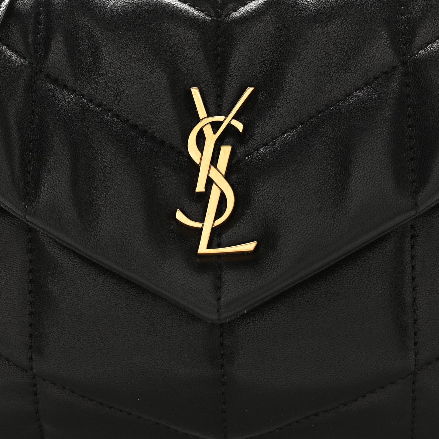Lambskin Quilted Toy Loulou Puffer Monogram Chain Satchel Black