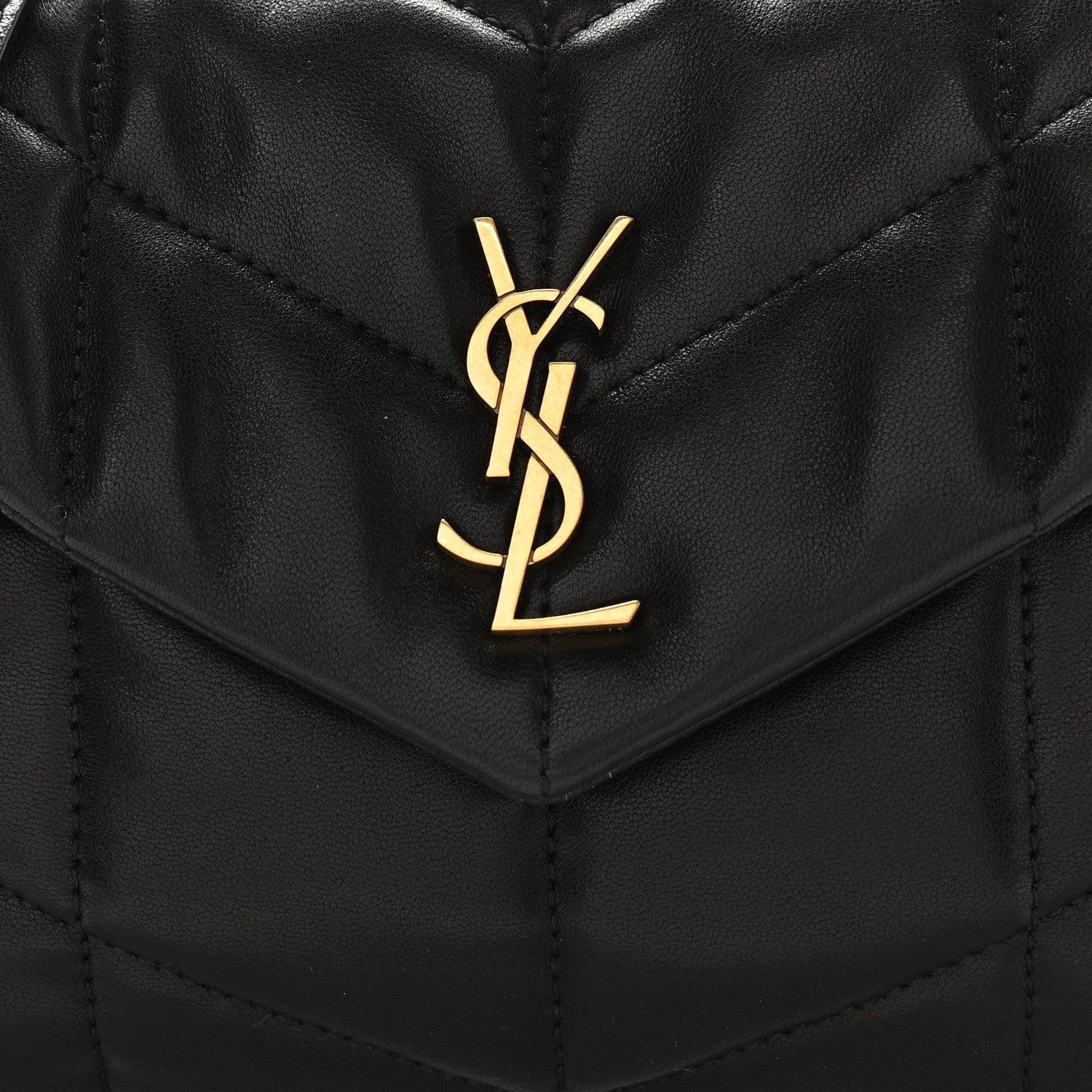 Saint Laurent Lambskin Quilted Toy Loulou Puffer Monogram Chain Satchel Black 9 of 11