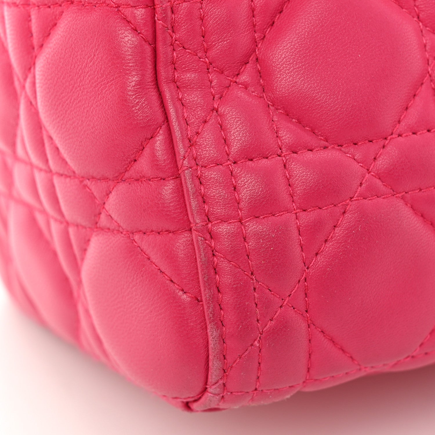 Christian Dior Lambskin Cannage Large Lady Dior Fuchsia 14 of 21