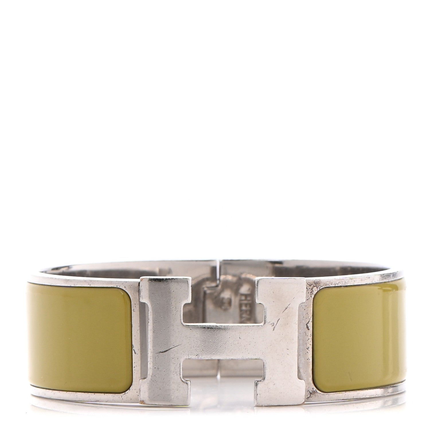 Hermes Enamel Wide Clic Clac H Bracelet GM Vert Olive 1 of 6