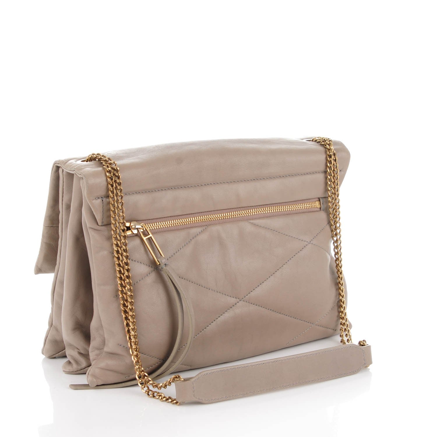 Lanvin Lambskin Quilted Medium Sugar Flap Shoulder Bag Grey 3 of 7