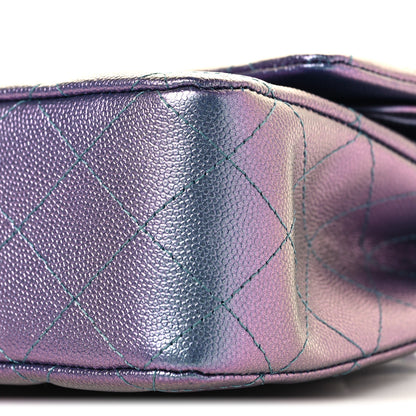 Chanel Iridescent Caviar Quilted Medium Double Flap Purple 10 of 11