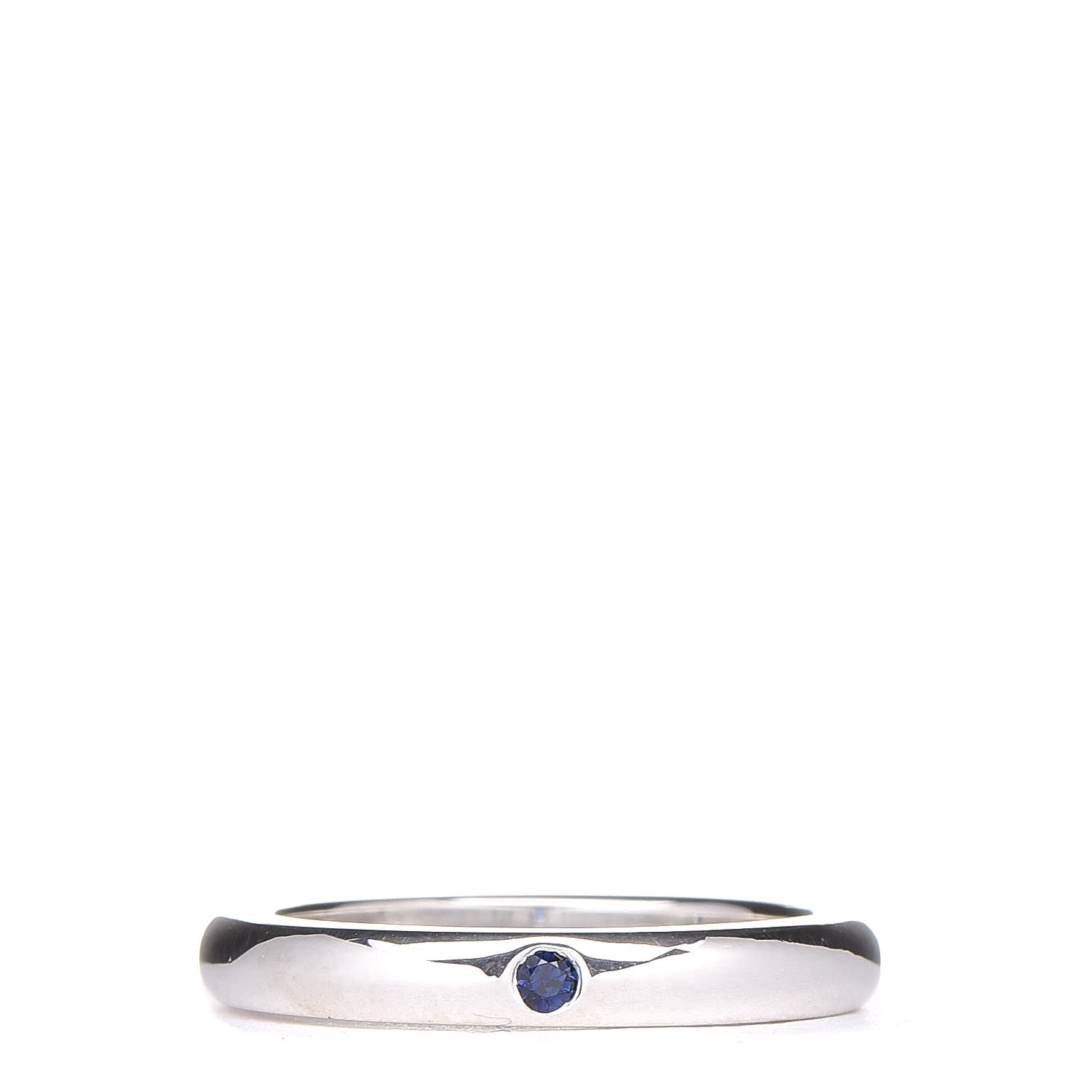 Tiffany Sterling Silver Blue Sapphire Stacking Ring 46 3.75 1 of 5