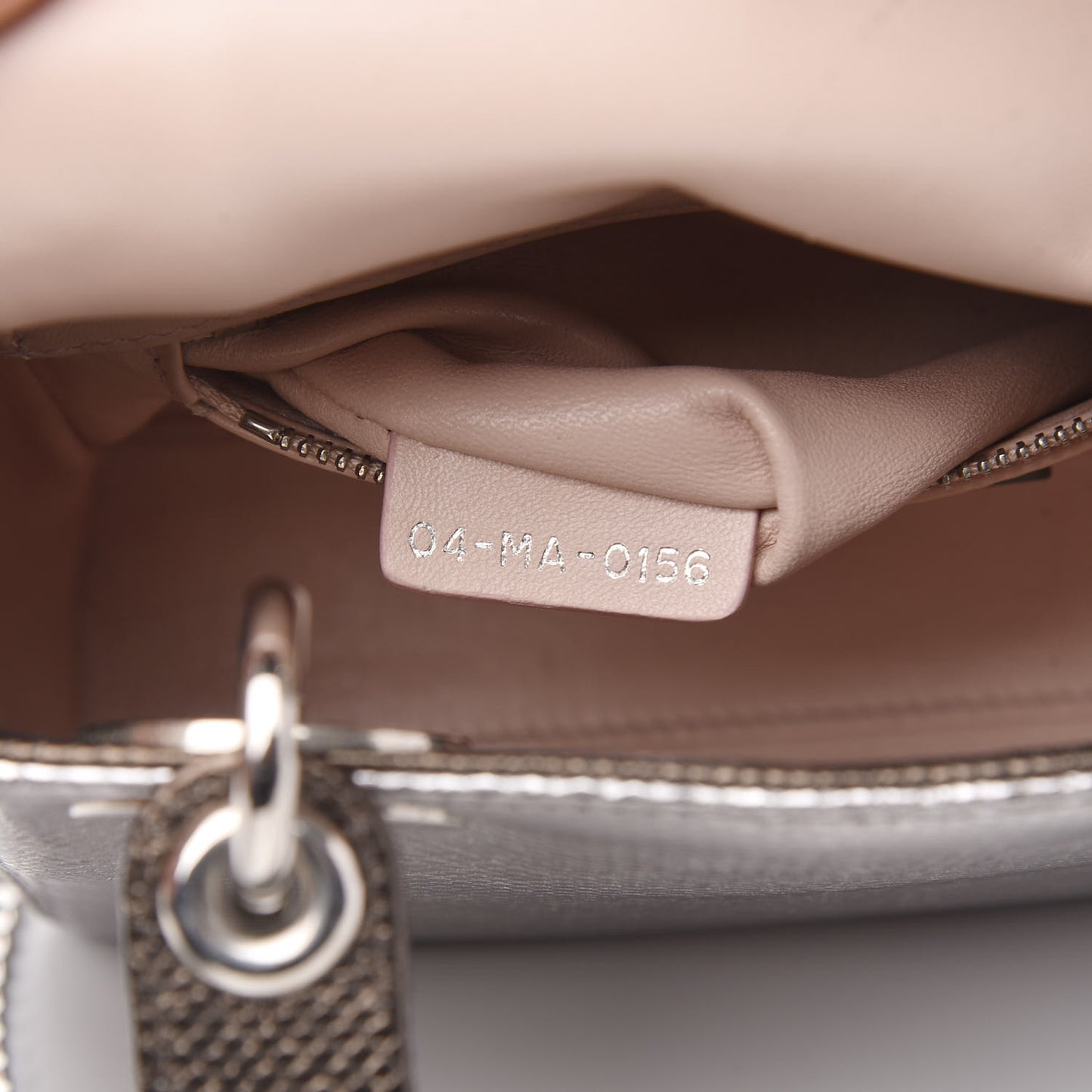 Metallic Karung Mini Lady Dior Silver Bronze