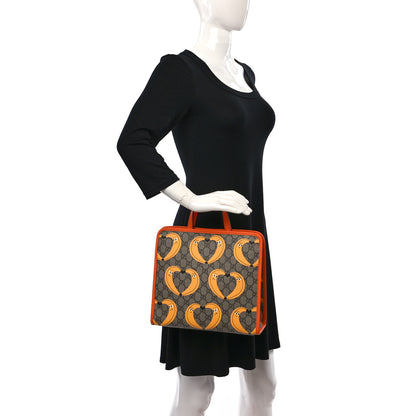 Gucci GG Supreme Monogram Banana Childrens Tote Beige Ebony Multicolor Carrot Orange 2 of 10