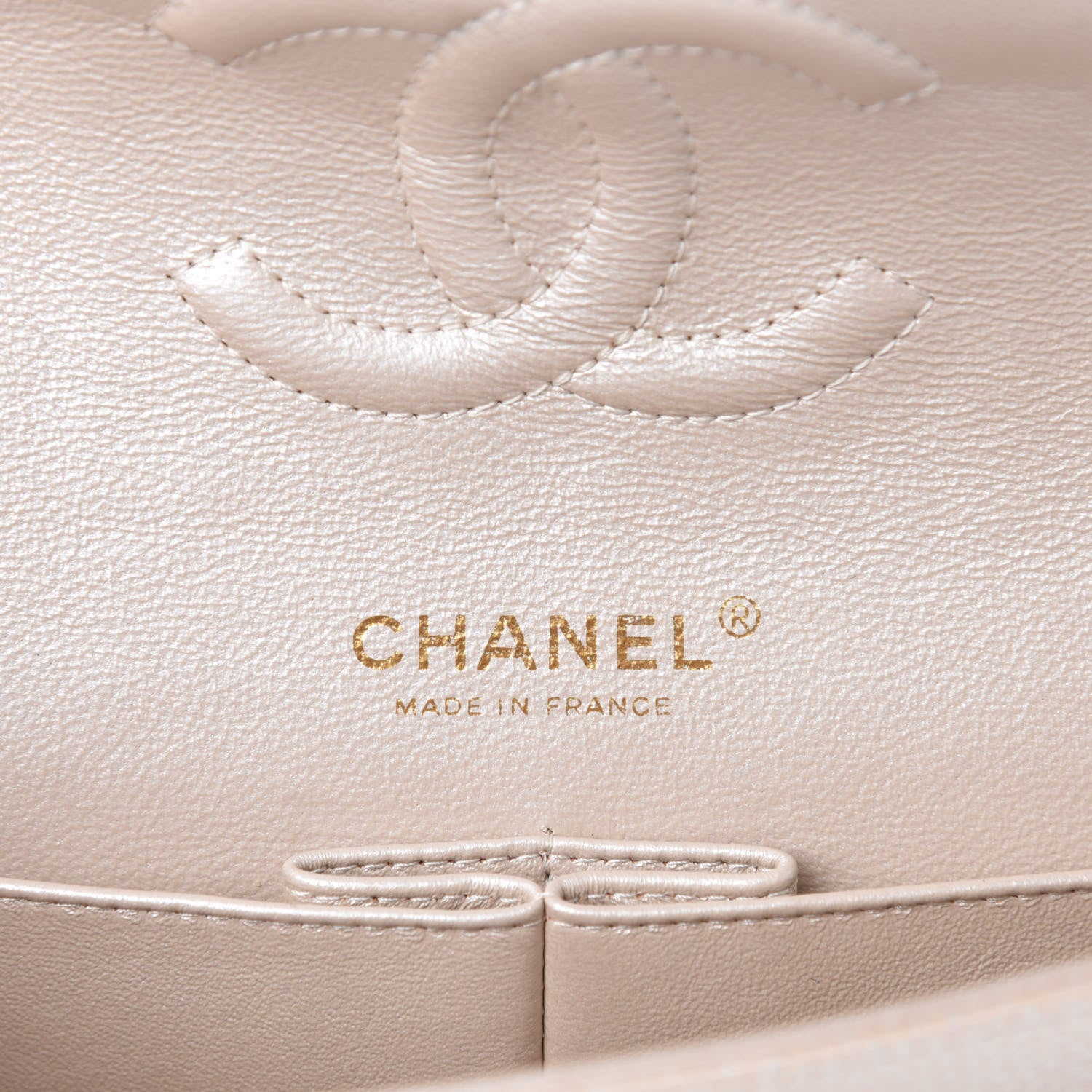 Chanel Pearly Caviar Quilted Medium Double Flap Light Beige 8 of 11