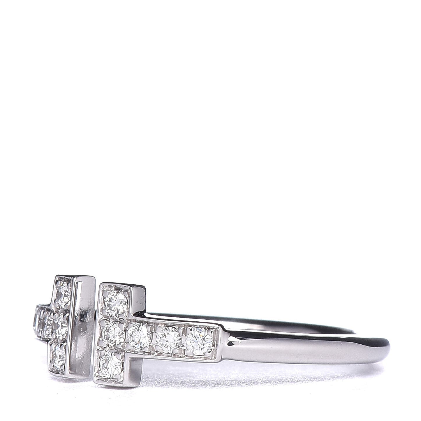 18K White Gold Diamond T Wire Ring 53 6.25