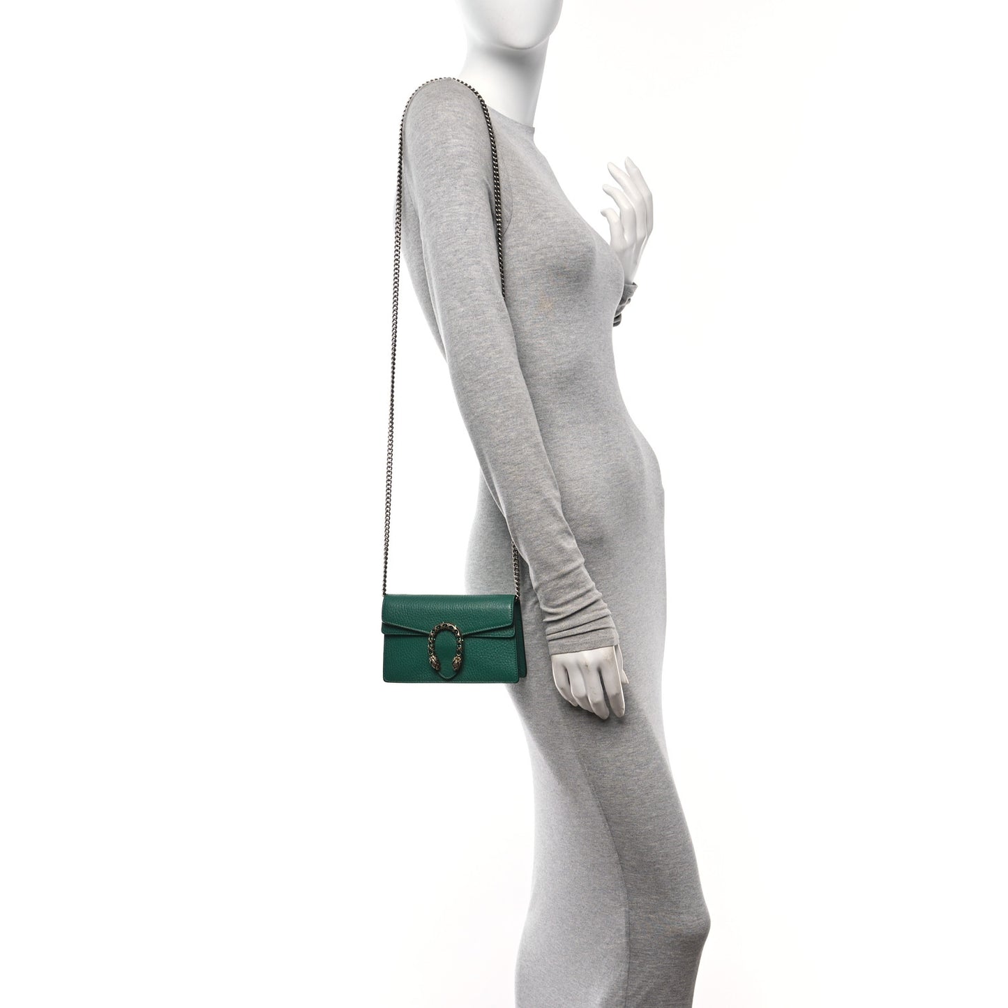 Dollar Calfskin Crystal Super Mini Dionysus Shoulder Bag Emerald