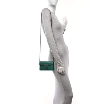 Gucci Dollar Calfskin Crystal Super Mini Dionysus Shoulder Bag Emerald 2 of 9