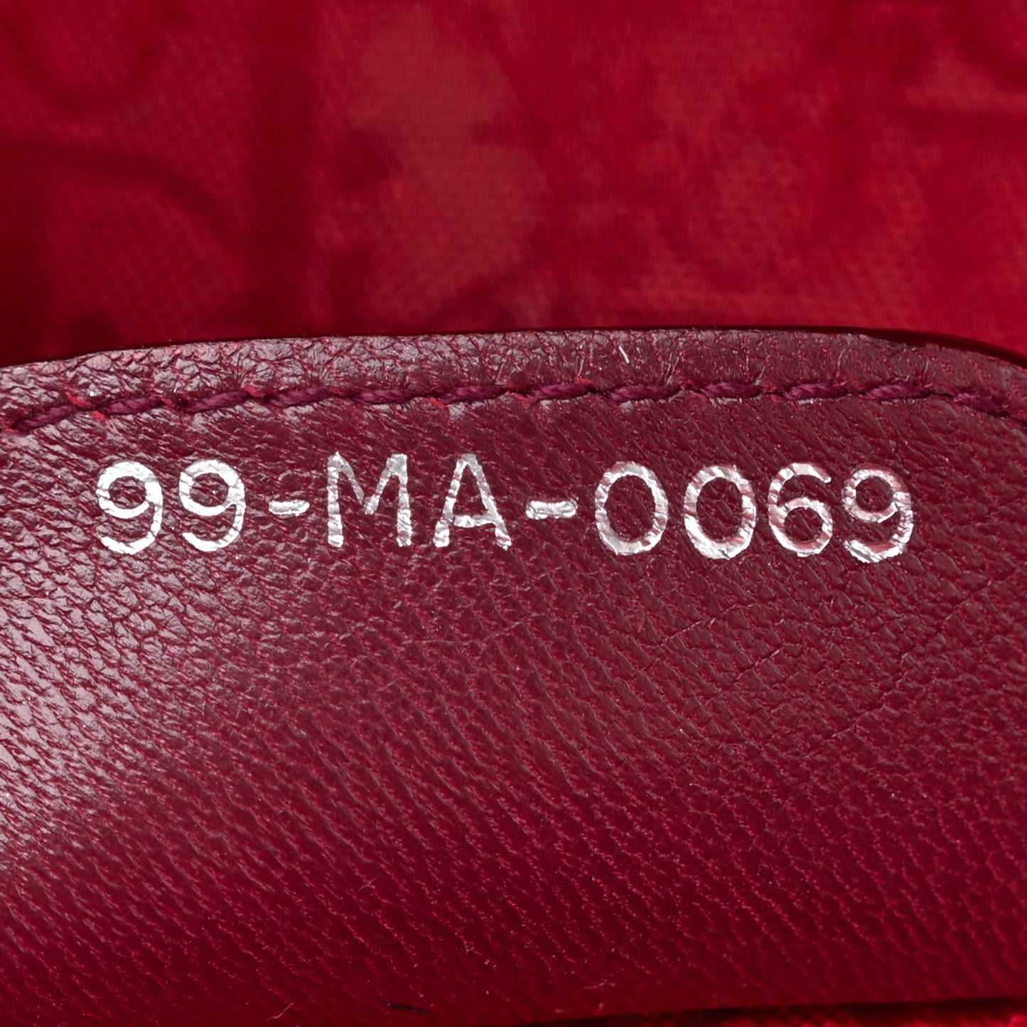 Lambskin Cannage Large Lady Dior Burgundy