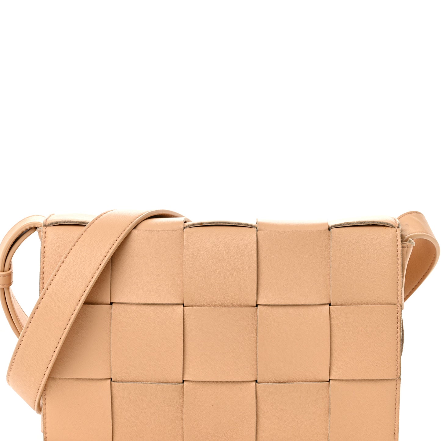 Lambskin Maxi Intrecciato Cassette Crossbody Bag Porridge