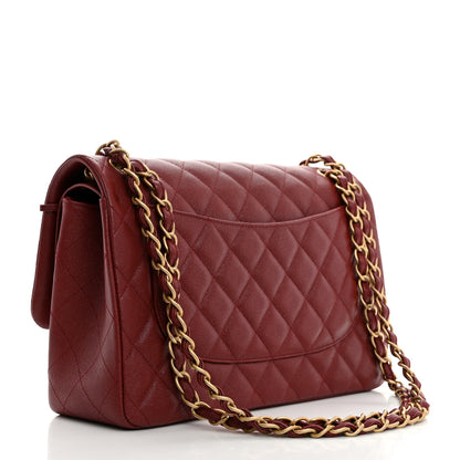Chanel Iridescent Caviar Quilted Jumbo Double Flap Burgundy 3 of 10