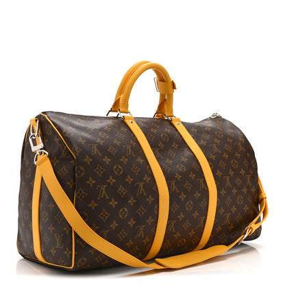 Louis Vuitton Monogram Macassar Keepall Bandouliere 50 Safran Yellow 2 of 8