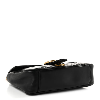 Gucci Calfskin Matelasse Small GG Marmont Shoulder Bag Black 4 of 11