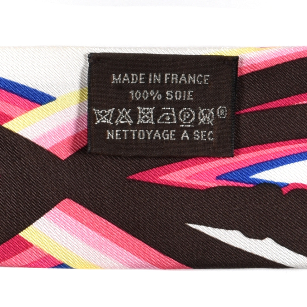 Hermes Silk Brides De Gala Shadow Twilly Rose Vif Marron Jaune 5 of 5