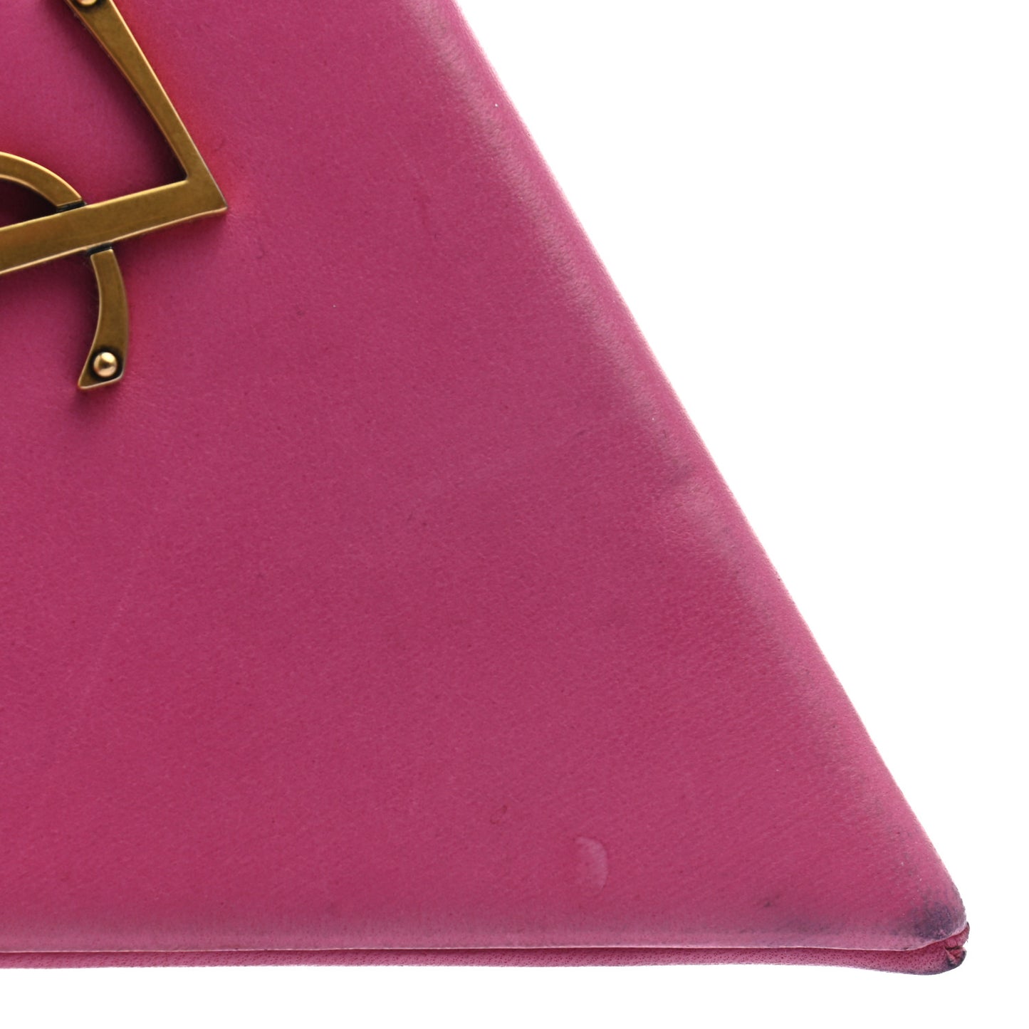 Lambskin Pyramid Clutch Lipstick Fuchsia