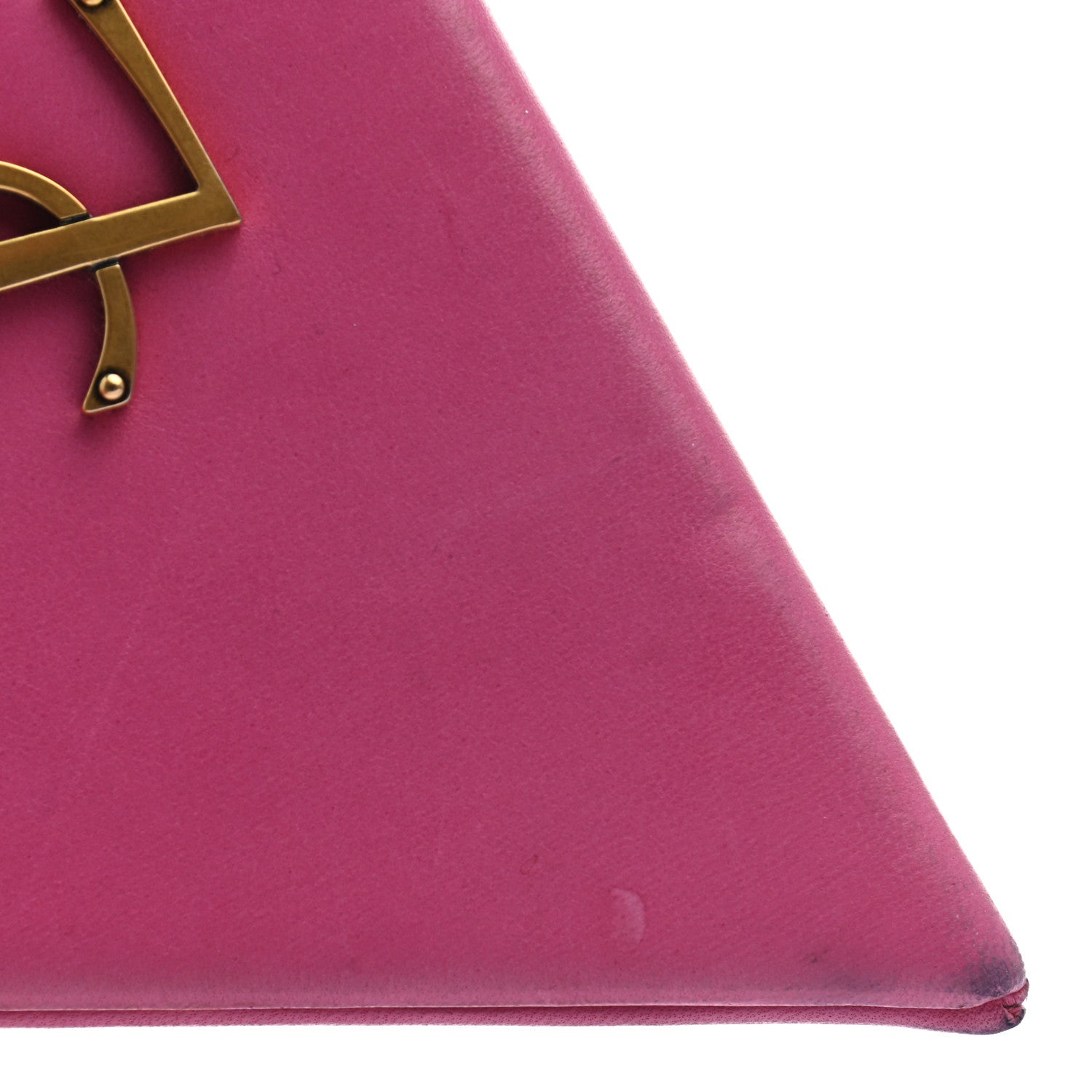 Saint Laurent Lambskin Pyramid Clutch Lipstick Fuchsia 11 of 11