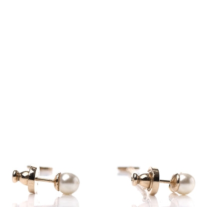 Christian Dior Pearl La Petite Tribale Dangle Chain Earrings Gold 3 of 4