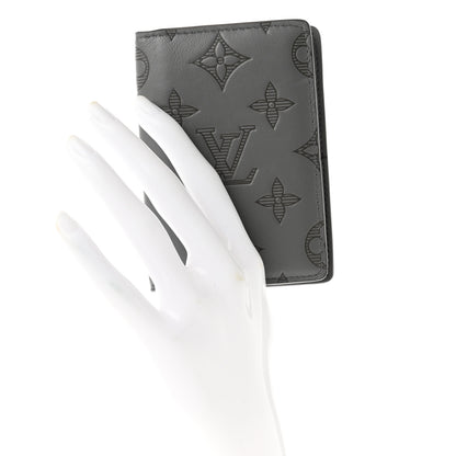 Louis Vuitton Calfskin Monogram Shadow Pocket Organizer Antarctic Grey 2 of 7