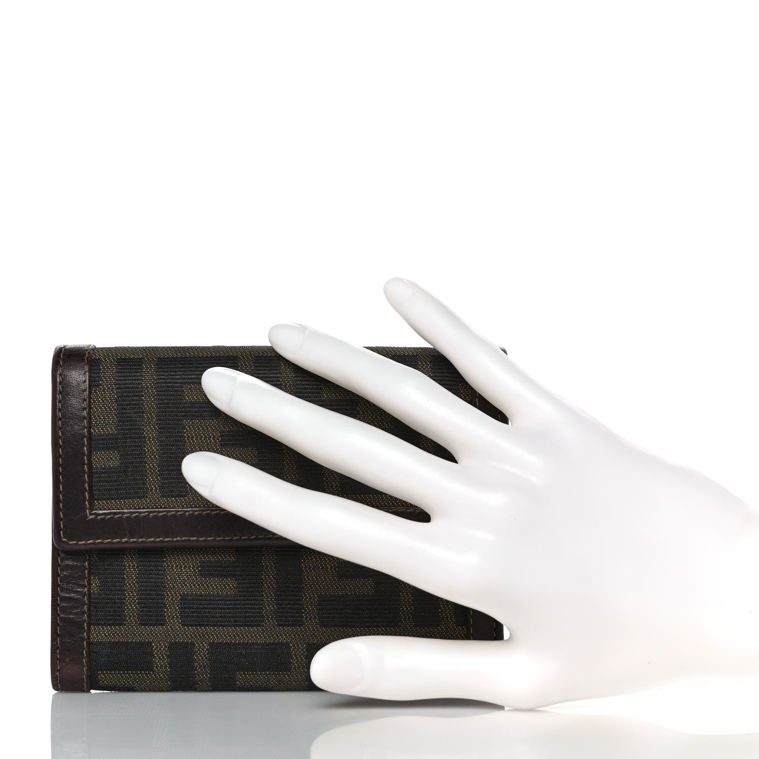 Fendi Zucca Compact Wallet Tobacco 2 of 9