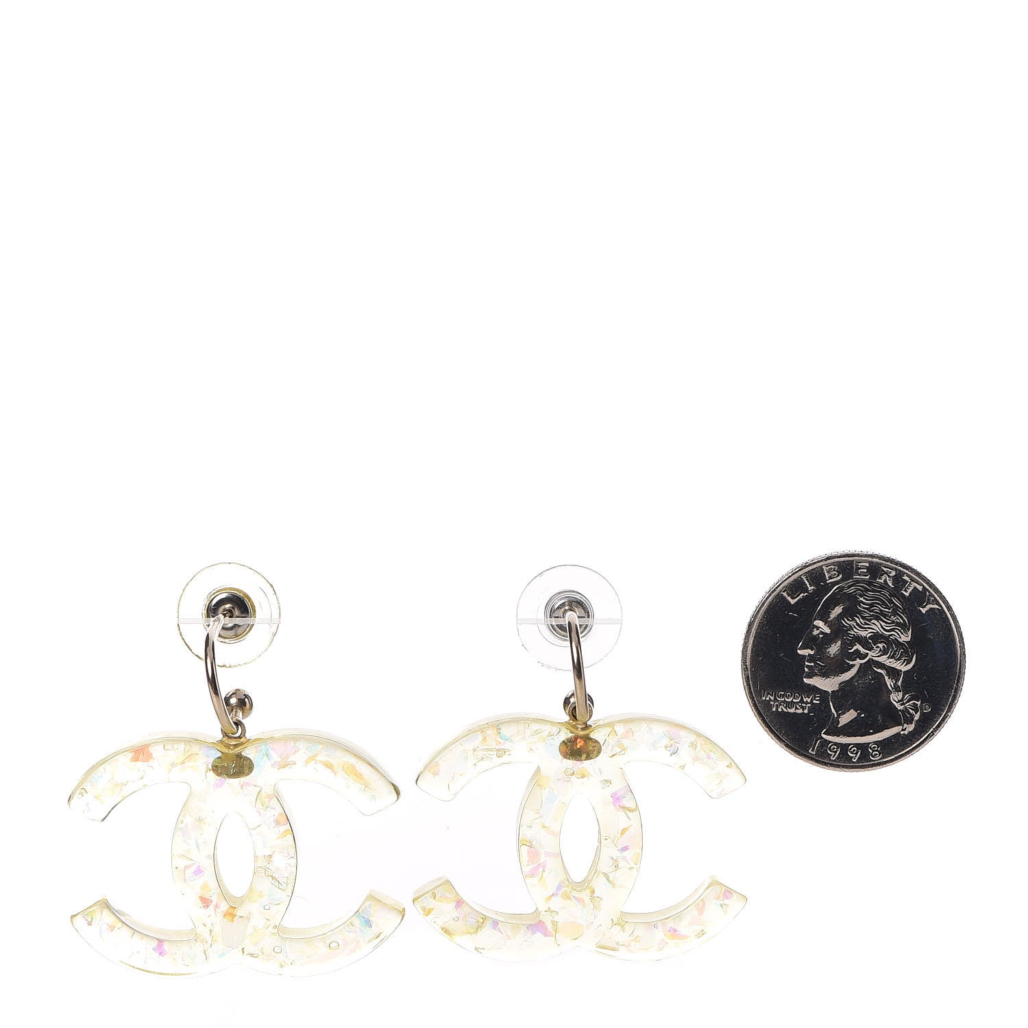 Chanel Resin CC Earrings Transparent 2 of 5