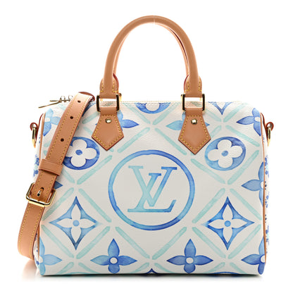 Louis Vuitton Monogram Tiles By The Pool Speedy Bandouliere 25 Lagoon Blue 1 of 9