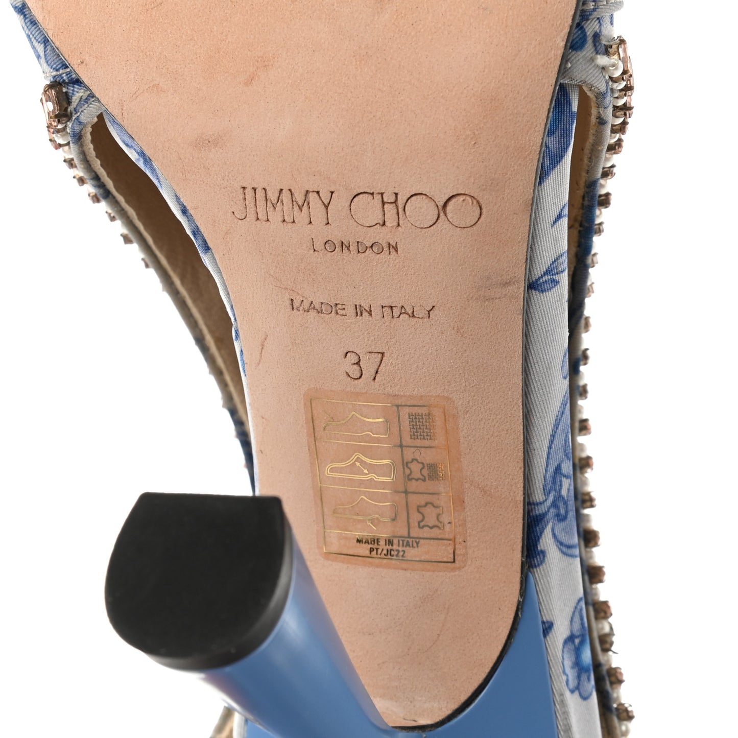 Silk Embellished Printed Kendrix 100 Ankle Booties 37 Blue