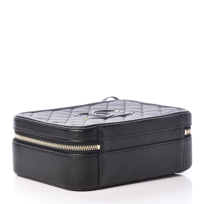 Chanel Caviar Quilted Medium CC Filigree Vanity Case Black 4 of 10
