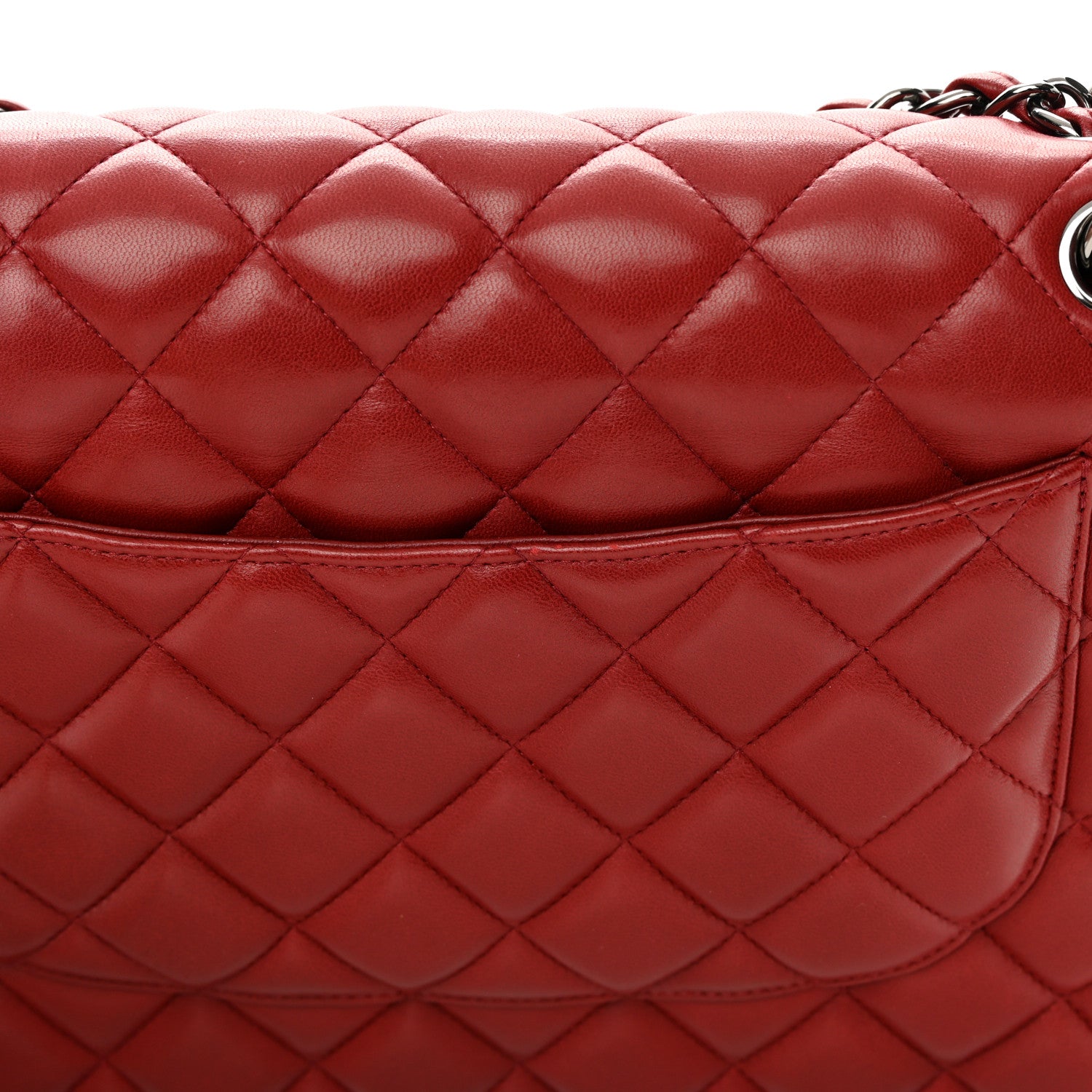 Chanel Lambskin Quilted Jumbo Double Flap Red 20 of 20
