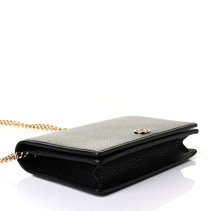 Gucci Calfskin Mini GG Marmont Chain Wallet Black 3 of 5