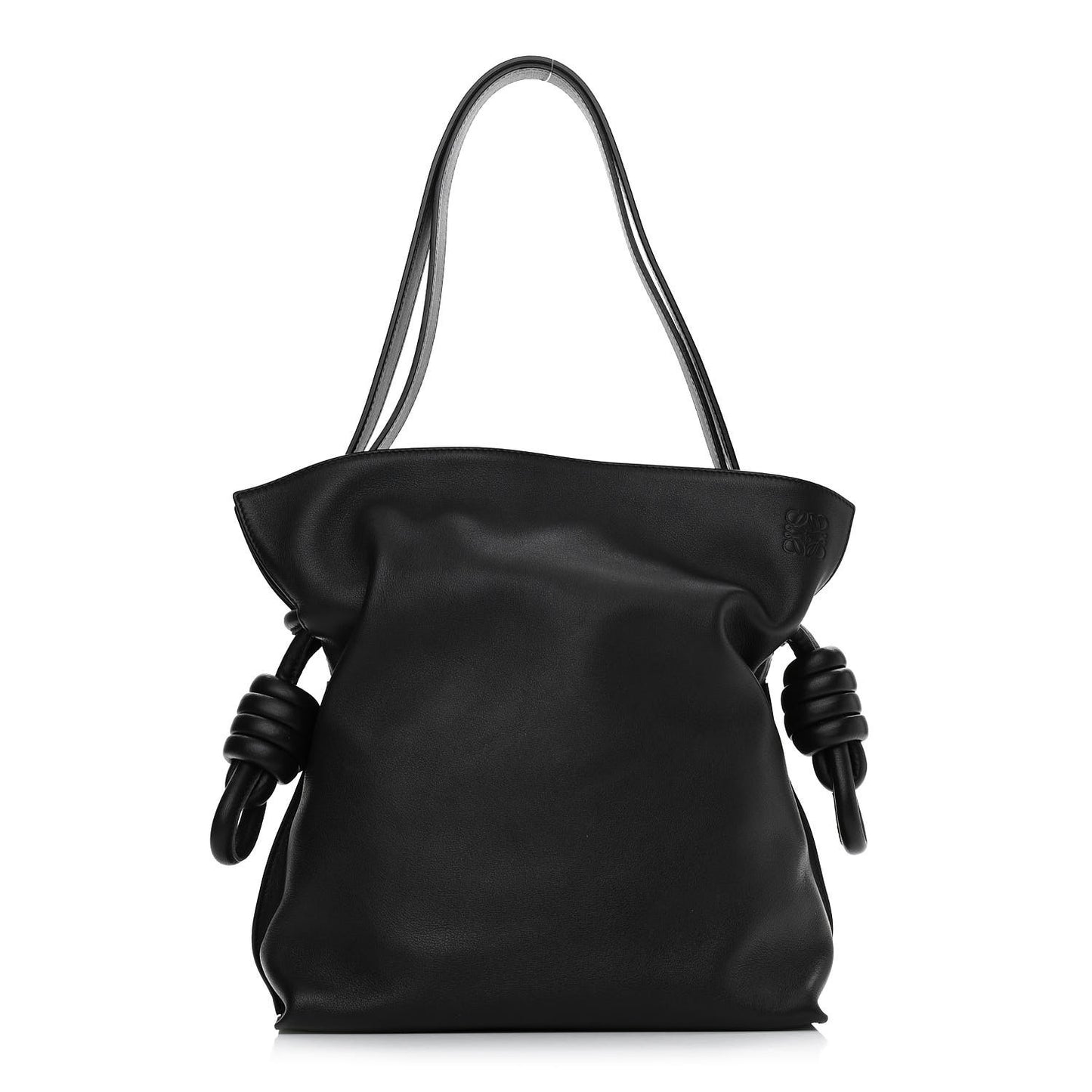 Calfskin Small Flamenco Knot Bag Black