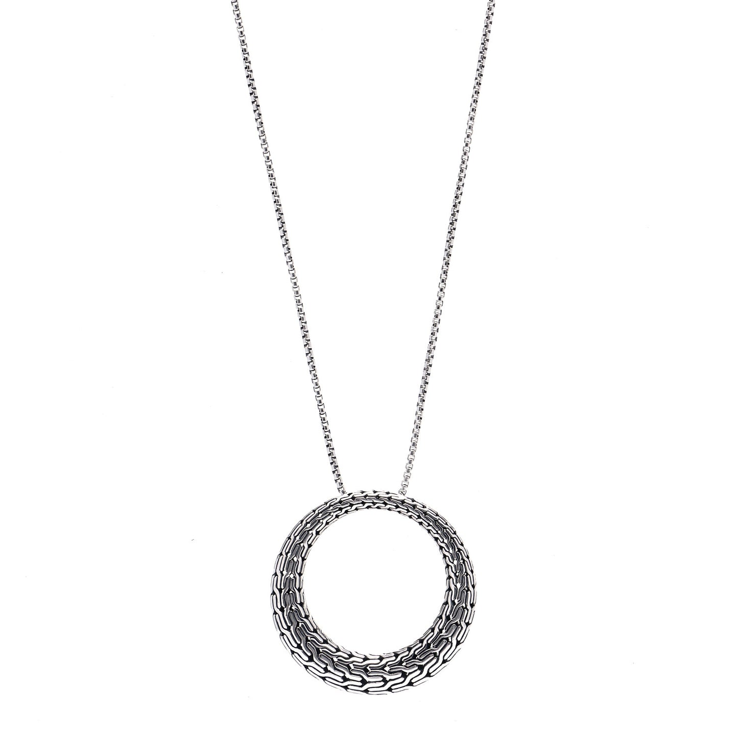 Sterling Silver Classic Chain Graduated Pendant Necklace