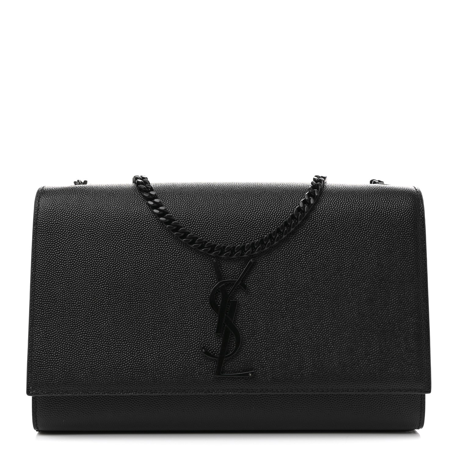 Saint Laurent Grain De Poudre Medium Classic Monogram Monochrome Kate Satchel Black 1 of 13
