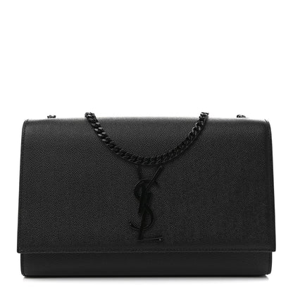 Saint Laurent Grain De Poudre Medium Classic Monogram Monochrome Kate Satchel Black 1 of 13