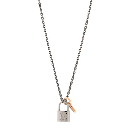 Louis Vuitton Valentine Lock Pendant Necklace Silver 1 of 8