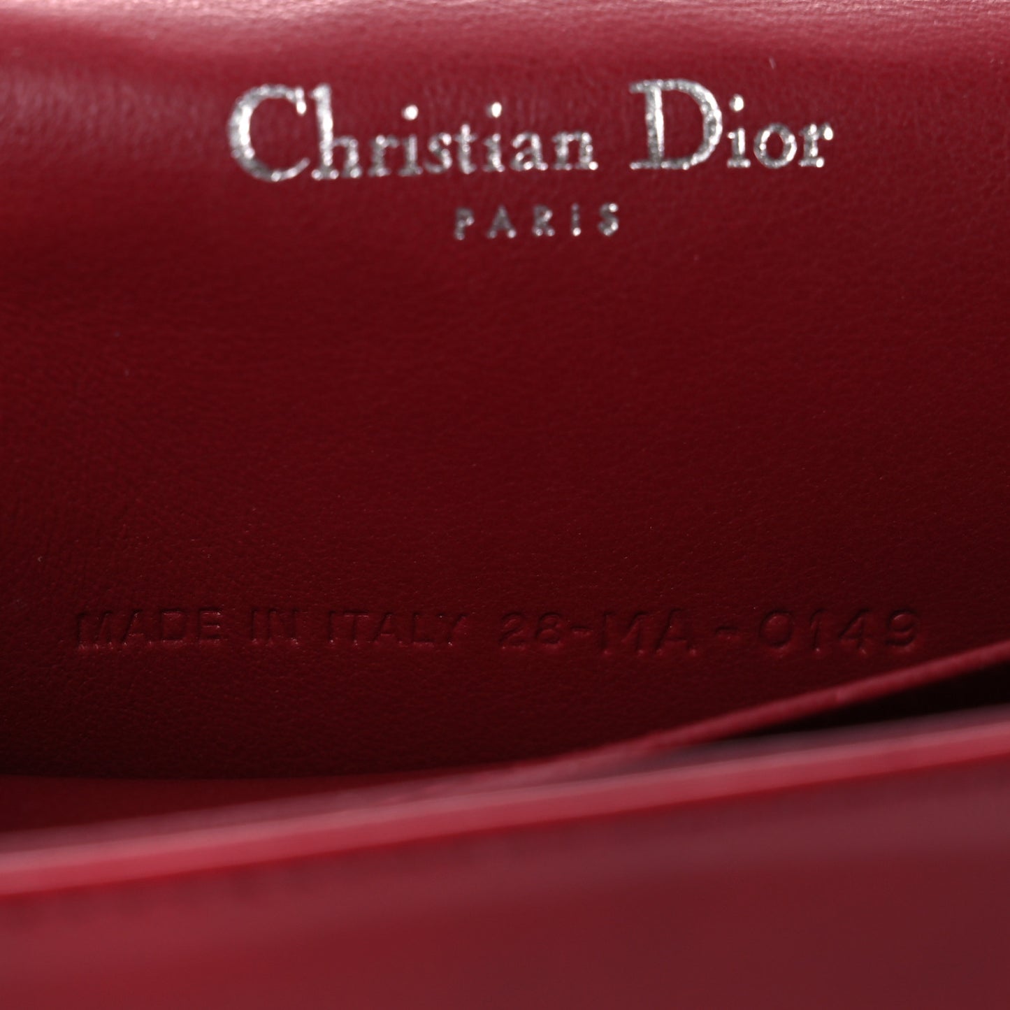 Patent Cannage Lady Dior Clutch Red