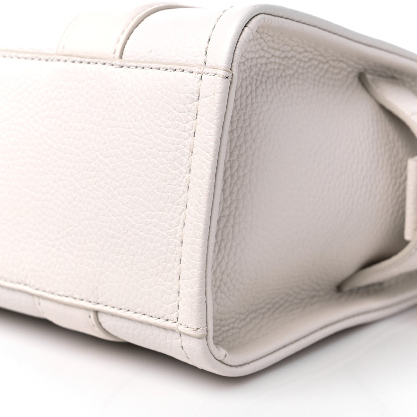 Grained Calfskin Mini The Tote Bag Cotton Silver