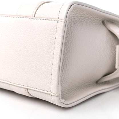 Marc Jacobs Grained Calfskin Mini The Tote Bag Cotton Silver 9 of 12
