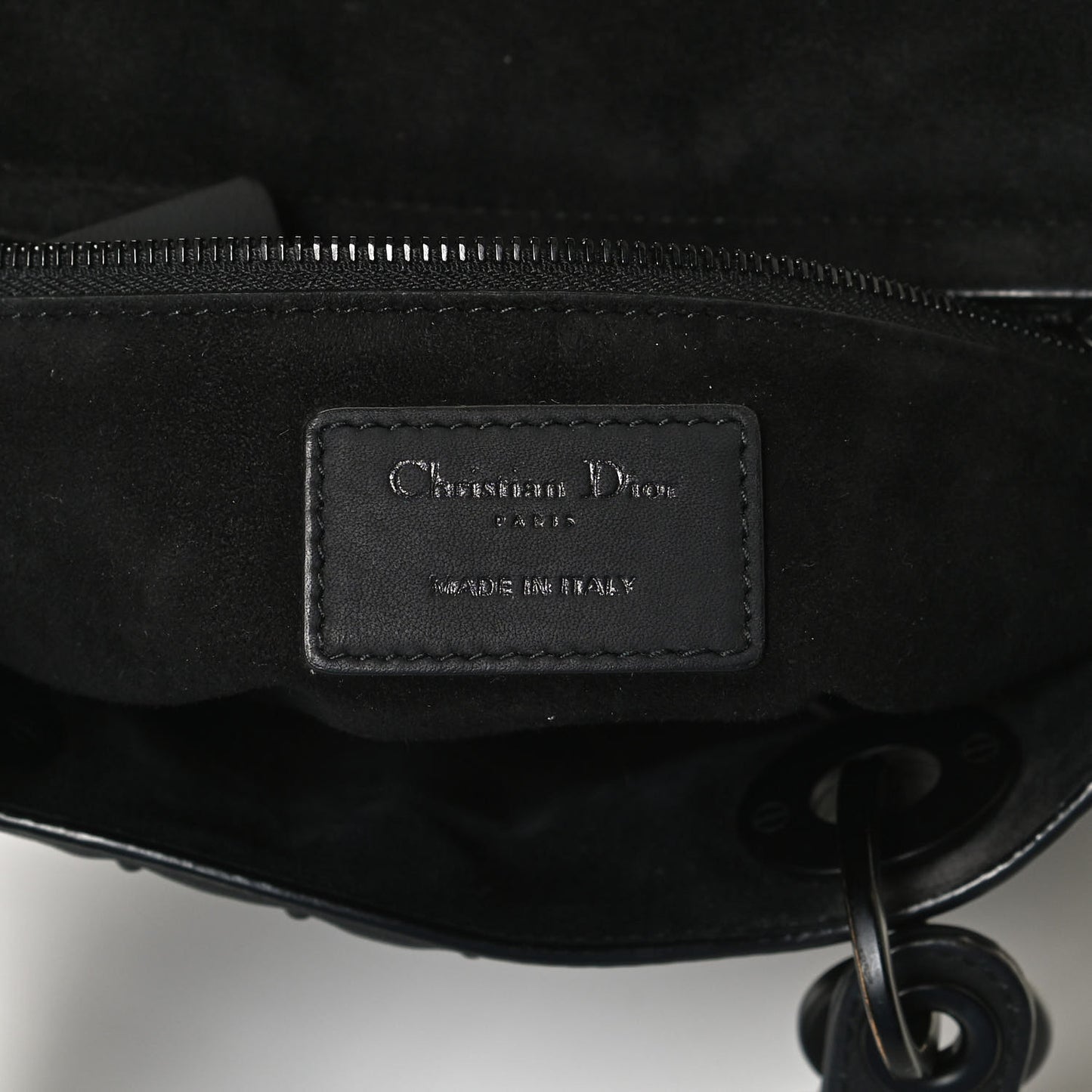 UItra Matte Calfskin Cannage Studded Medium Supple Lady Dior Black