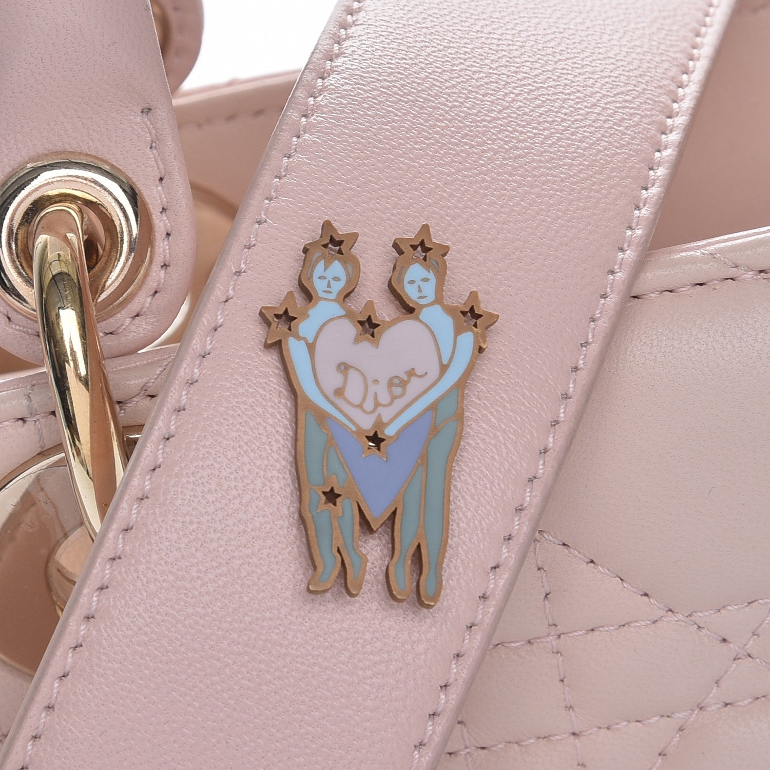 Christian Dior Lambskin Cannage Small Lucky Badges My Lady Dior Pink 9 of 11