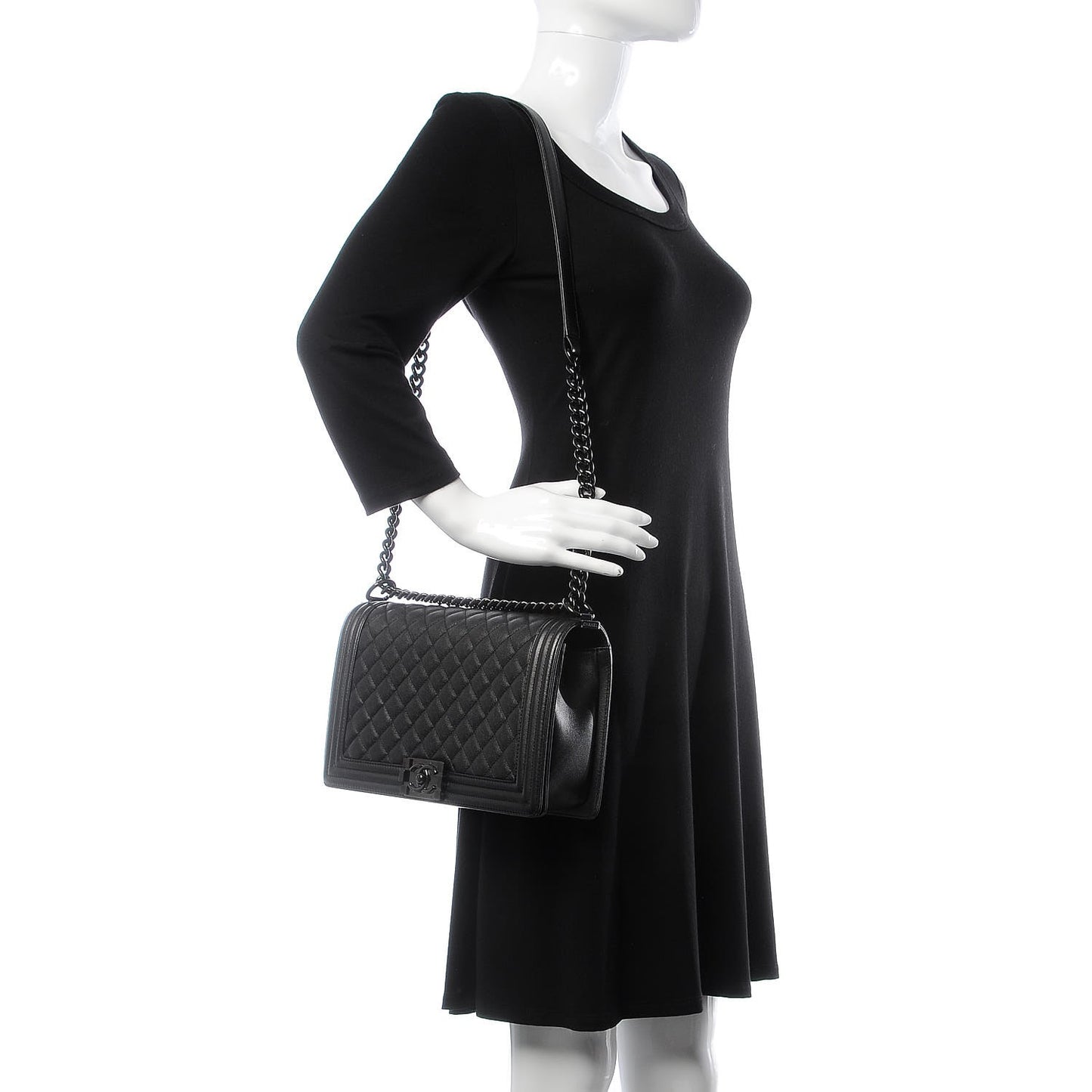 Caviar Quilted New Medium Boy Flap So Black