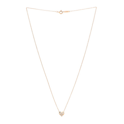 Tiffany 18K Rose Gold Diamond Heart Pendant Necklace 3 of 4