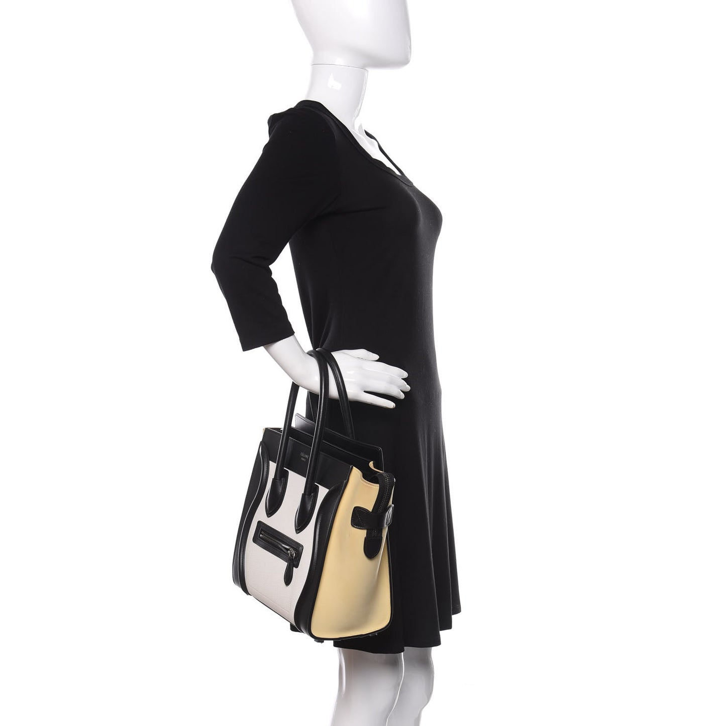 Grained Baby Calfskin Nubuck Micro Tri-Color Luggage White