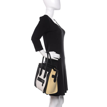 Celine Grained Baby Calfskin Nubuck Micro Tri-Color Luggage White 2 of 15