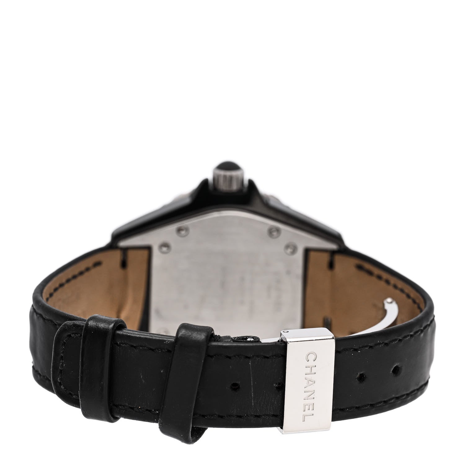 Chanel Stainless Steel Ceramic Calfskin 33mm J12 Quartz Watch Black 3 of 8