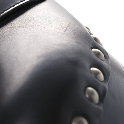 Prada Natural Calfskin Metal Triangle Logo 45mm Clogs 38 Black 11 of 12