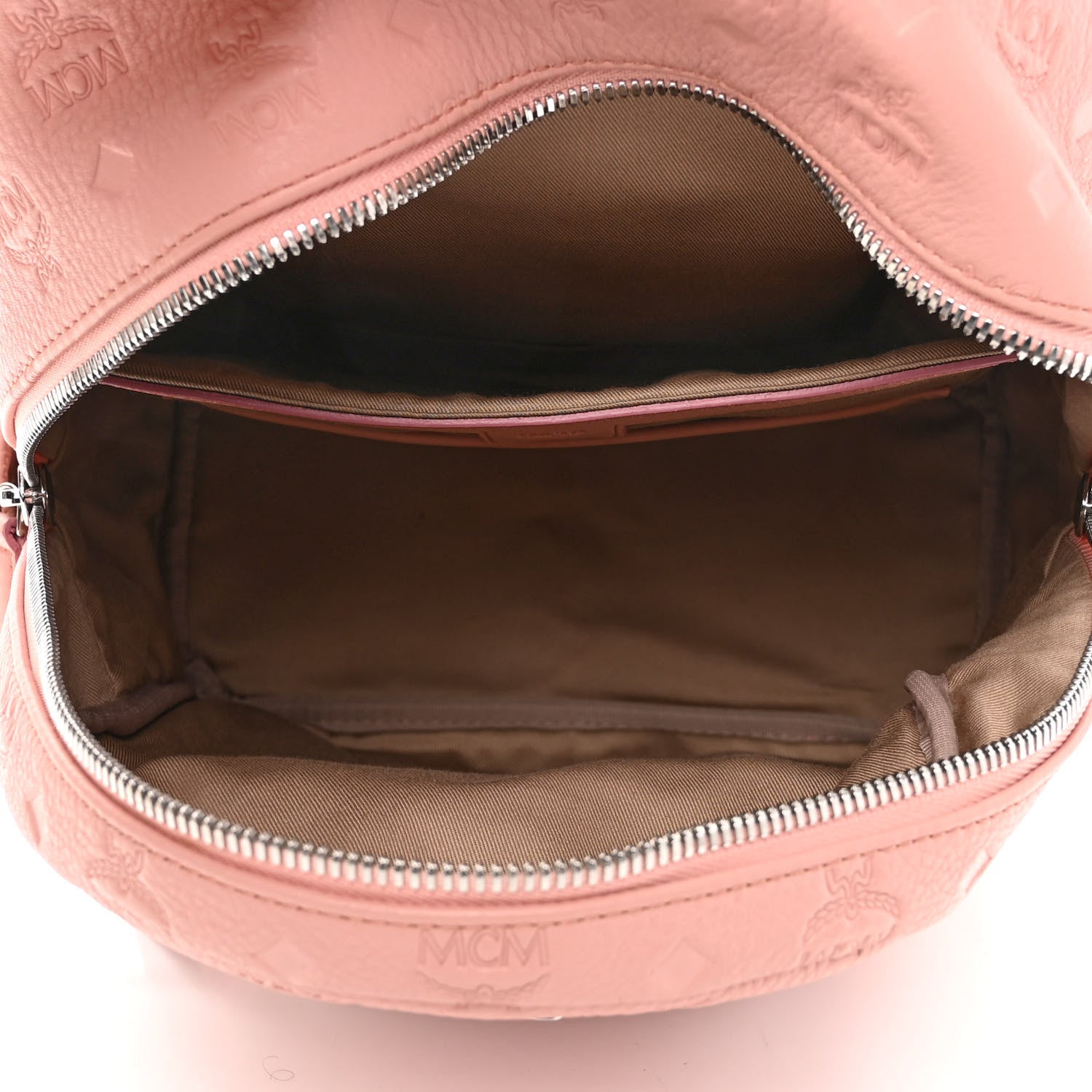 MCM Calfskin Ottomar Monogram Small Backpack Pink 5 of 10